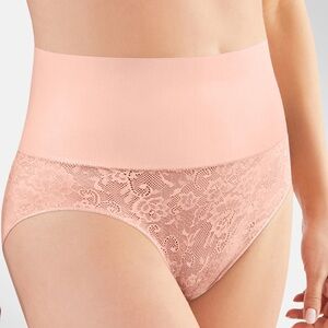 Maidenform Tummy Control Shapewear Cool Comfort Lace Brief Pink XXL